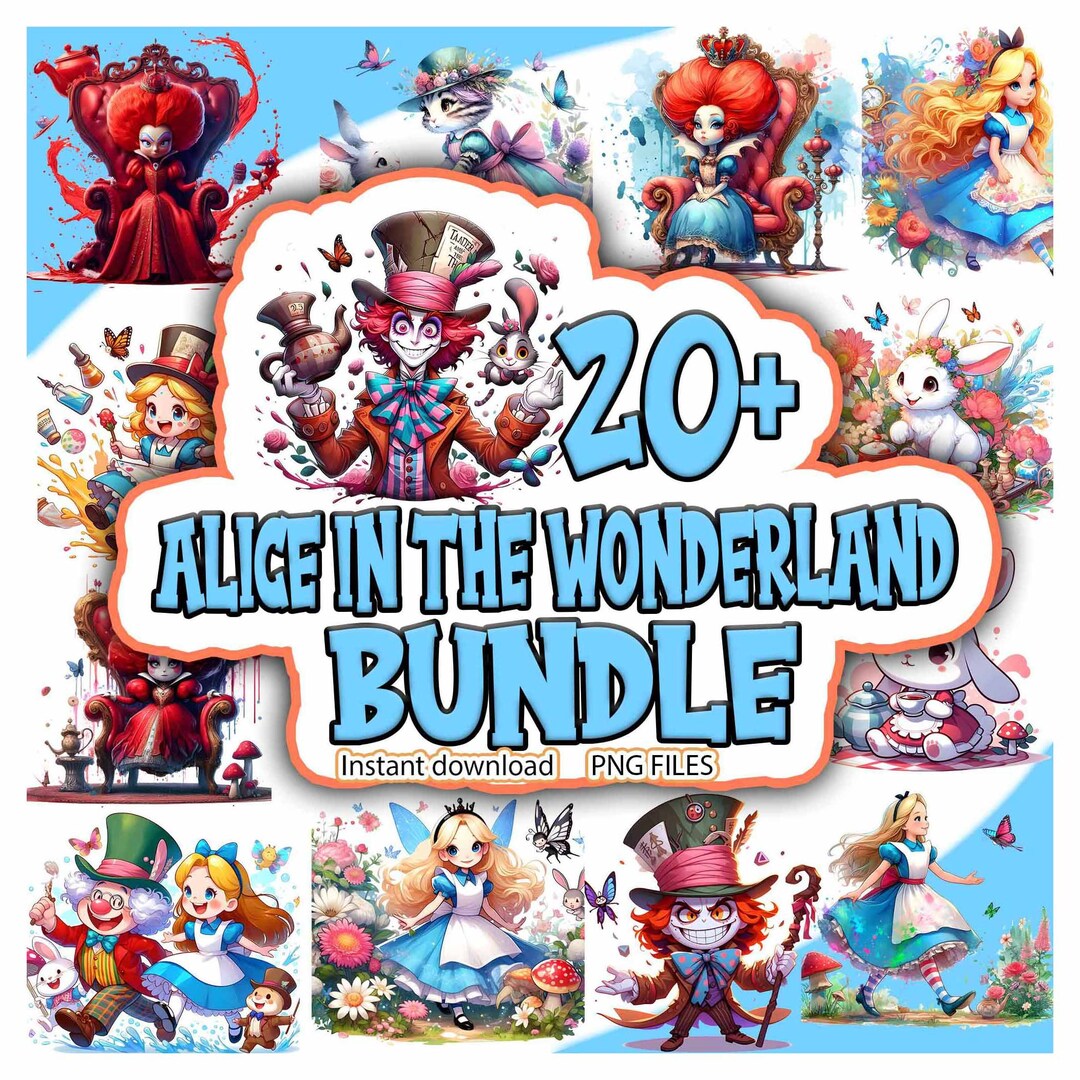 20 Alice in Wonderland Bundle Png, Alice Svg, Princess Svg, Alice in ...