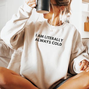 Funny Sarcastic Sweatshirt: Weirdcore Humor, Always Cold
