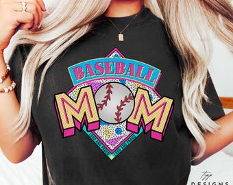 Trendy Baseball Mom Shirt, Baseball Tee, Baseball Mom Tee, Retro Baseball Shirt, Retro Baseball Shirt, Baseball Shirt for Women