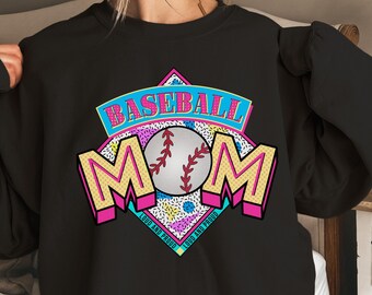Trendy Baseball Mom Sweatshirt, Baseball Mom Shirt, Baseball Mama, 90s Style Baseball Sweatshirt, Baseball Shirts for Women