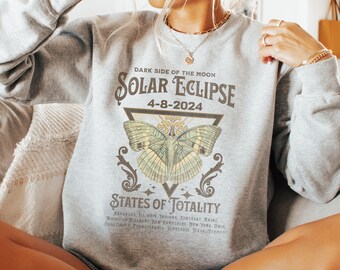 2024 Solar Eclipse Sweatshirt for April 8th, Total Solar Eclipse Merch, Solar Eclipse Matching Sweatshirt for Entire Family