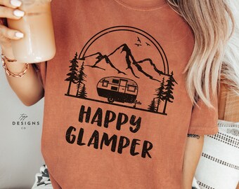 Womens Camping Shirt Glamping Shirt Funny Glamping TShirt Funny Camping Shirt Comfort Colors Shirt Hiking Shirt Summer Shirt for Camping