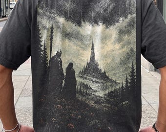 Dark Fantasy Castle Shirt, Medieval Kingdom Graphic Tee, Gothic Fantasy T Shirt, Dark Academia Aesthetic, Comfort Colors Shirt, Friend Gift