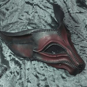Handcrafted leather fox mask, fennec fox mask, fox costume mask, role play puppy mask, LARP mask, burning man, fox cosplay mask,