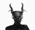 Handcrafted leather dragon mask, dragon cosplay, Japanese dragon, mythological creature, devil mask, theatrical, LARP, burning man, yokai product logo
