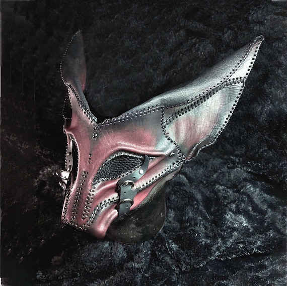 Handcrafted Leather Fox Mask, Fox Costume, Steampunk, LARP