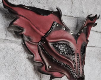 Handcrafted leather fox mask, halloween, fennec fox costume, role play, puppy mask, LARP, burning man, fox cosplay, Ren faire, pet play