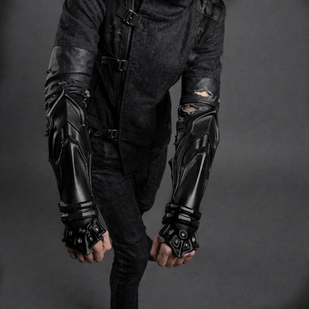Handcrafted Fantasy Leather Bracer Arm Guard, LARP Armor, Dnd Cosplay ...