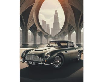 1962 Aston Martin DB4 GT Zagato 3D HD - A Canvas Wall Art, Digital Design