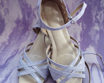 Zapatos de baile de salón estándar para mujer, con punta cerrada, tacones lisos y latinos | Zapatos de competición