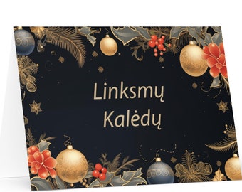 Lithuanian Christmas card - Lithuania Holiday Greeting Tree Celebration Gift Merry Festive Heritage Nativity Bethlehem Christian Catholic