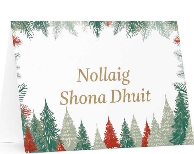 Irish Christmas card - Ireland Holiday Greeting Tree Celebration Gift Merry Festive Heritage Nativity Bethlehem Christian Catholic