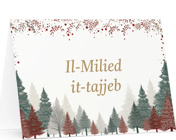 Maltese Christmas card - Malta Holiday Greeting Tree Celebration Gift Merry Festive Heritage Nativity Bethlehem Christian Catholic