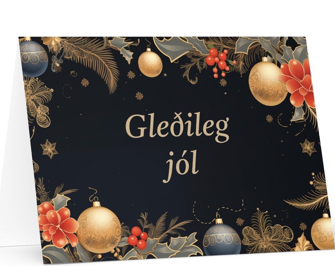 Icelandic Christmas card - Iceland Holiday Greeting Tree Celebration Gift Merry Festive Heritage Nativity Bethlehem Christian Catholic