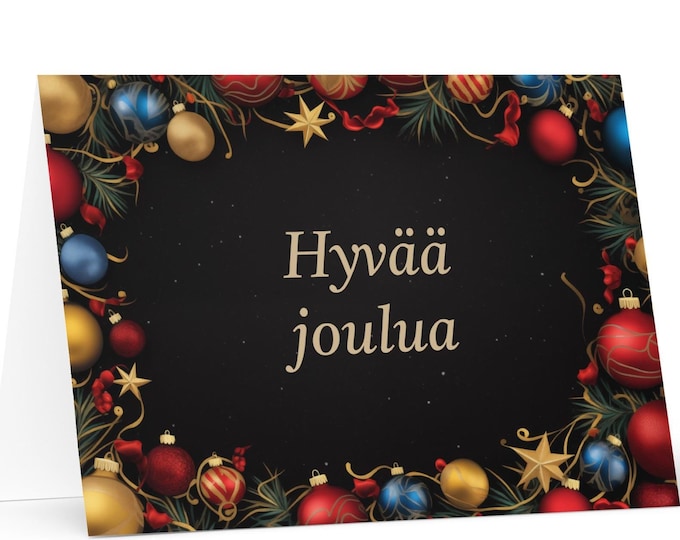 Finnish Christmas card - Finland Holiday Greeting Tree Celebration Gift Merry Festive Heritage Nativity Bethlehem Christian Catholic