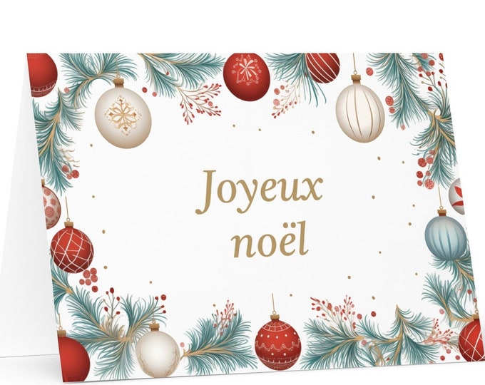 French Christmas card - France Holiday Greeting Tree Celebration Gift Merry Festive Heritage Nativity Bethlehem Christian Catholic