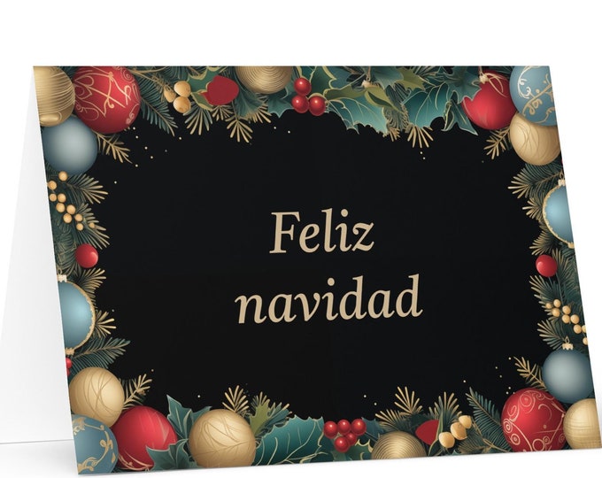 Spanish Christmas card - Spain Holiday Greeting Tree Celebration Gift Merry Festive Heritage Nativity Bethlehem Christian Catholic