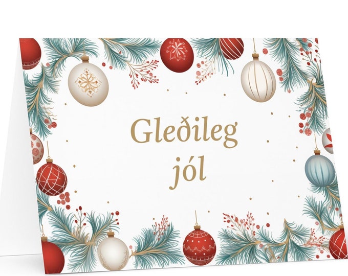 Icelandic Christmas card - Iceland Holiday Greeting Tree Celebration Gift Merry Festive Heritage Nativity Bethlehem Christian Catholic