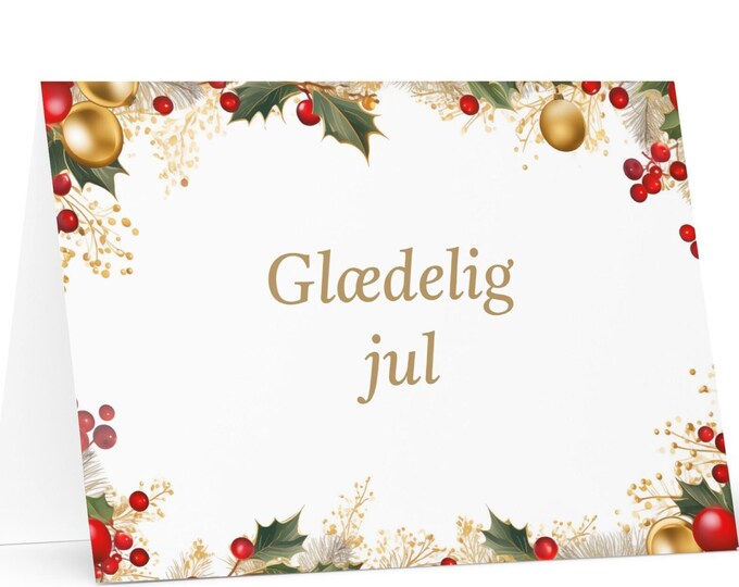 Danish Christmas card - Denmark Holiday Greeting Tree Celebration Gift Merry Festive Heritage Nativity Bethlehem Christian Catholic Orthodox