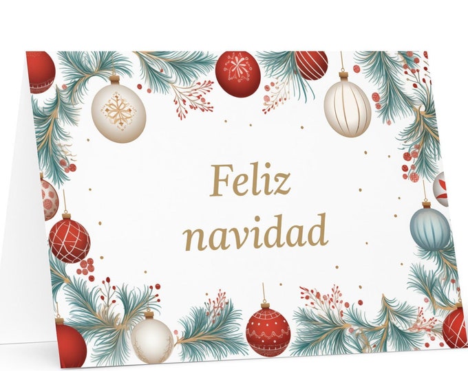 Spanish Christmas card - Spain Holiday Greeting Tree Celebration Gift Merry Festive Heritage Nativity Bethlehem Christian Catholic