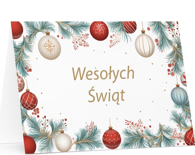 Polish Christmas card - Poland Holiday Greeting Tree Celebration Gift Merry Festive Heritage Nativity Bethlehem Christian Catholic