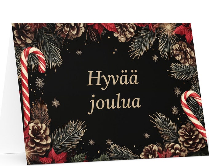 Finnish Christmas card - Finland Holiday Greeting Tree Celebration Gift Merry Festive Heritage Nativity Bethlehem Christian Catholic