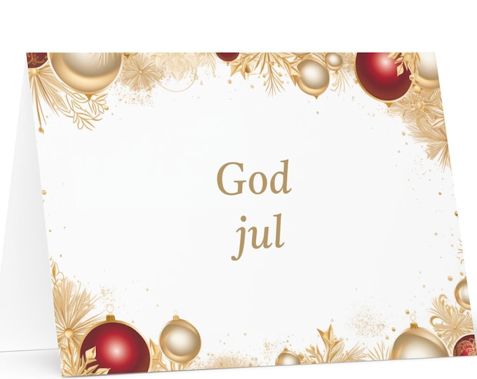 Norwegian Christmas card - Norway Holiday Greeting Tree Celebration Gift Merry Festive Heritage Nativity Bethlehem Christian Catholic