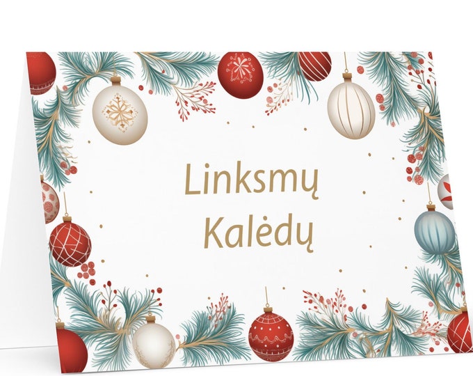 Lithuanian Christmas card - Lithuania Holiday Greeting Tree Celebration Gift Merry Festive Heritage Nativity Bethlehem Christian Catholic