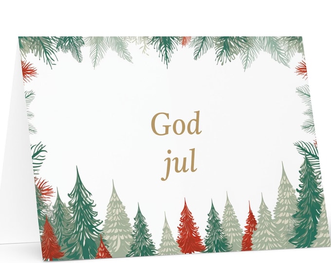 Swedish Christmas card - Sweden Holiday Greeting Tree Celebration Gift Merry Festive Heritage Nativity Bethlehem Christian Catholic