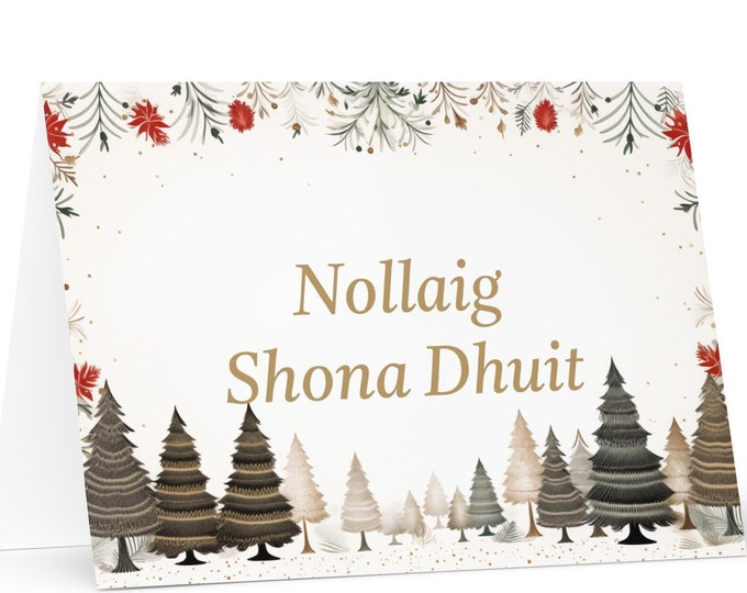 Irish Christmas card - Ireland Holiday Greeting Tree Celebration Gift Merry Festive Heritage Nativity Bethlehem Christian Catholic