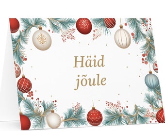 Estonian Christmas card - Estonia Holiday Greeting Tree Celebration Gift Merry Festive Heritage Nativity Bethlehem Christian Catholic