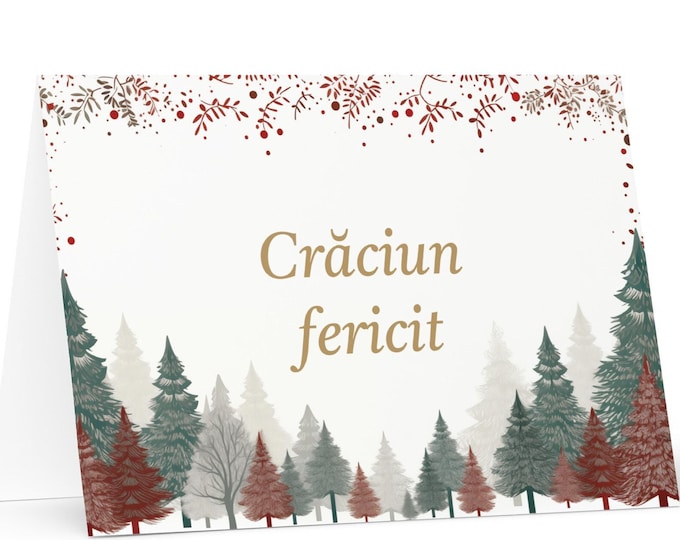 Romanian Christmas card - Romania Holiday Greeting Tree Celebration Gift Merry Festive Heritage Nativity Bethlehem Christian Catholic