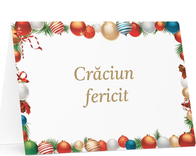 Romanian Christmas card - Romania Holiday Greeting Tree Celebration Gift Merry Festive Heritage Nativity Bethlehem Christian Catholic