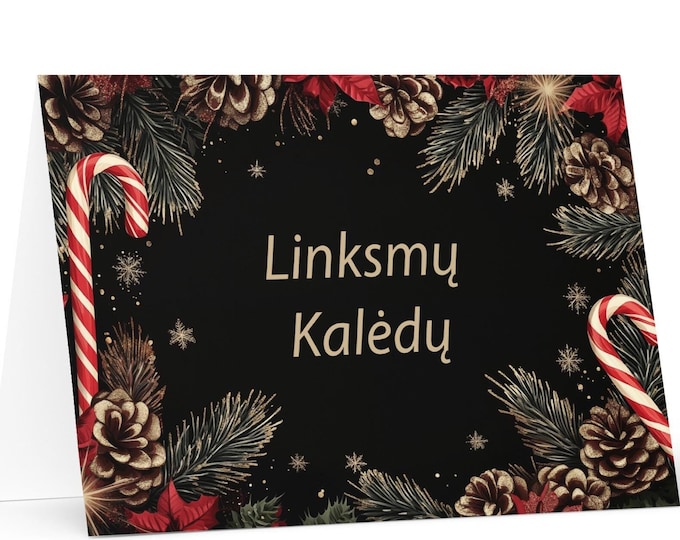 Lithuanian Christmas card - Lithuania Holiday Greeting Tree Celebration Gift Merry Festive Heritage Nativity Bethlehem Christian Catholic