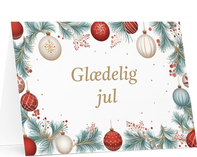 Danish Christmas card - Denmark Holiday Greeting Tree Celebration Gift Merry Festive Heritage Nativity Bethlehem Christian Catholic Orthodox