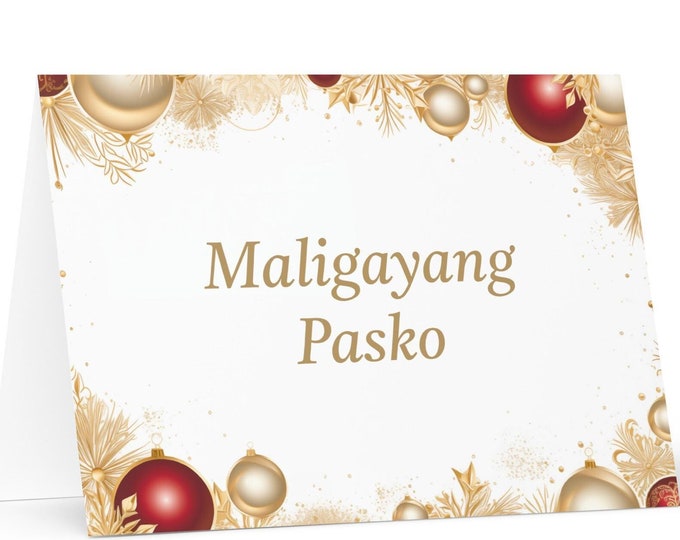 Filipino Christmas card - Philippines Holiday Greeting Tree Celebration Gift Merry Festive Heritage Nativity Bethlehem Christian Catholic