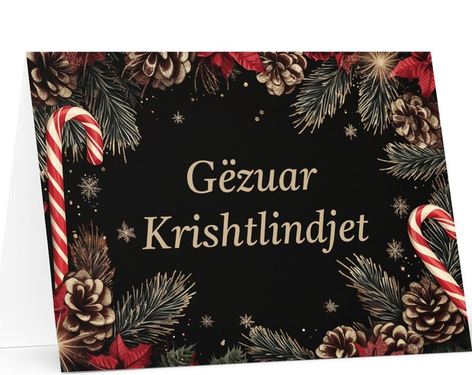 Albanian Christmas card - Albania Holiday Greeting Tree Celebration Gift Merry Festive Heritage Nativity Bethlehem Christian Catholic
