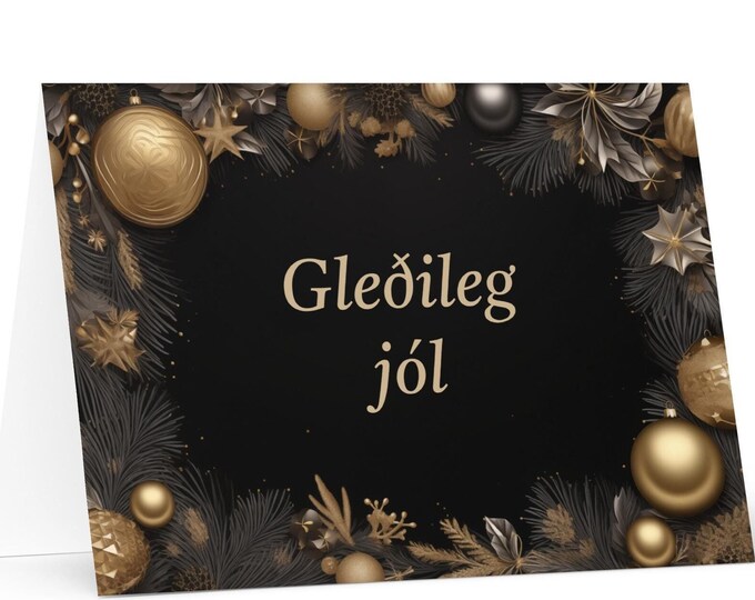 Icelandic Christmas card - Iceland Holiday Greeting Tree Celebration Gift Merry Festive Heritage Nativity Bethlehem Christian Catholic