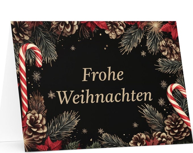 German Christmas card - Germany Holiday Greeting Tree Celebration Gift Merry Festive Heritage Nativity Bethlehem Christian Catholic