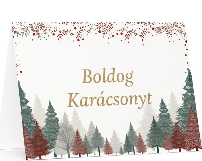Hungarian Christmas card - Hungary Holiday Greeting Tree Celebration Gift Merry Festive Heritage Nativity Bethlehem Christian Catholic