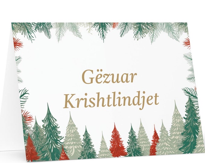 Albanian Christmas card - Albania Holiday Greeting Tree Celebration Gift Merry Festive Heritage Nativity Bethlehem Christian Catholic