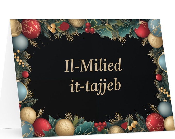 Maltese Christmas card - Malta Holiday Greeting Tree Celebration Gift Merry Festive Heritage Nativity Bethlehem Christian Catholic