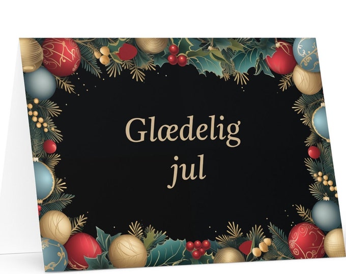 Danish Christmas card - Denmark Holiday Greeting Tree Celebration Gift Merry Festive Heritage Nativity Bethlehem Christian Catholic Orthodox
