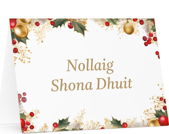 Irish Christmas card - Ireland Holiday Greeting Tree Celebration Gift Merry Festive Heritage Nativity Bethlehem Christian Catholic