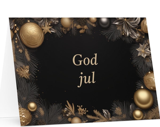 Swedish Christmas card - Sweden Holiday Greeting Tree Celebration Gift Merry Festive Heritage Nativity Bethlehem Christian Catholic