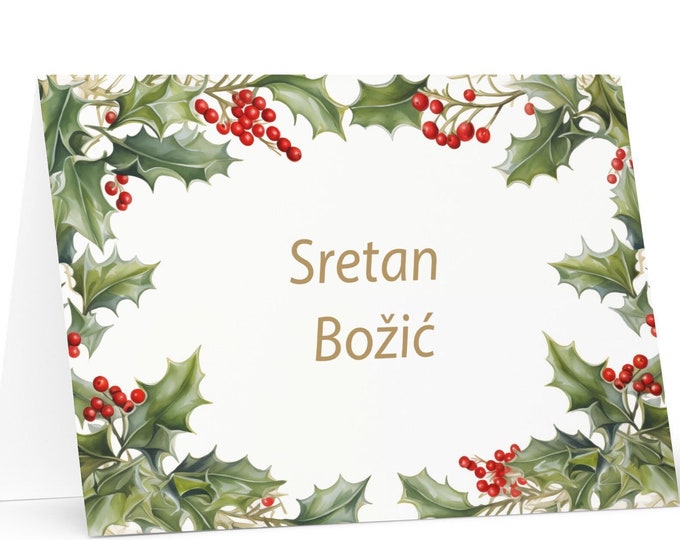 Montenegrin Christmas card - Montenegro Holiday Greeting Tree Celebration Gift Merry Festive Heritage Nativity Bethlehem Christian Catholic