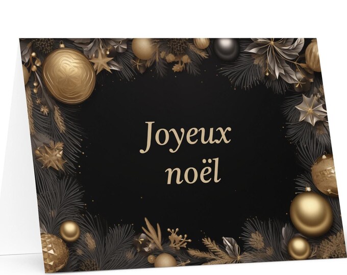 French Christmas card - France Holiday Greeting Tree Celebration Gift Merry Festive Heritage Nativity Bethlehem Christian Catholic