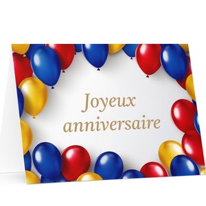 Ballons de carte d'anniversaire français / tchadien - Ballon de voeux festif du Tchad, cadeau heureux pour un ami, son frère, sa mère et son père
