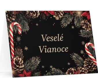 Slovakian Christmas card - Slovakia Holiday Greeting Tree Celebration Gift Merry Festive Heritage Nativity Bethlehem Christian Catholic