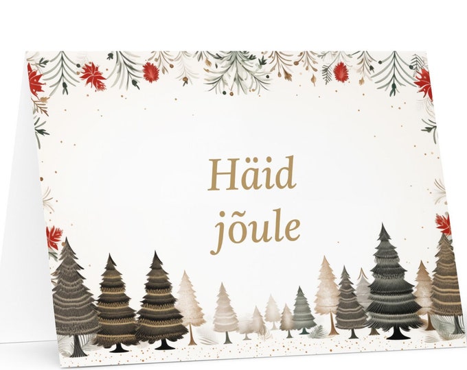 Estonian Christmas card - Estonia Holiday Greeting Tree Celebration Gift Merry Festive Heritage Nativity Bethlehem Christian Catholic